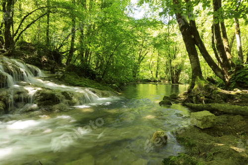 Preview: Beautiful view of a waterfall in Cascade de Tufs near Arbois, France