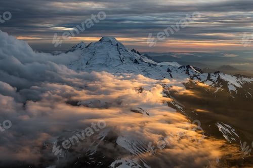 Preview: Dramatic Aerial Landscape. American Mountain Background