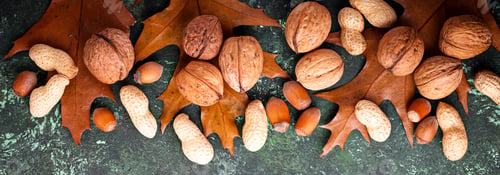 Preview: Mix of different nuts. Walnuts, peanuts and hazelnuts