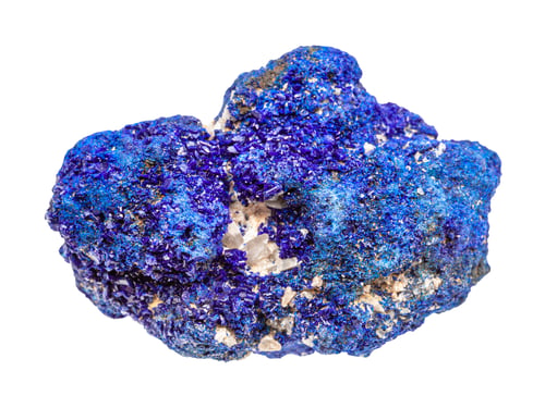 Preview: rough Azurite (chessylite) rock isolated on white