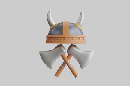 Preview: Viking helmet with crossed axes