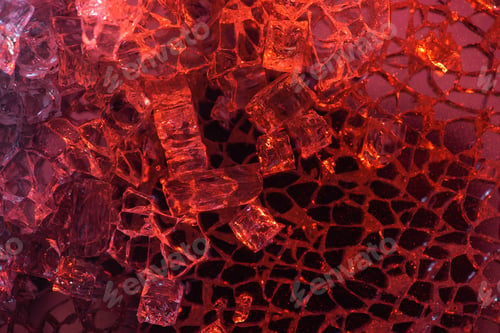 Preview: top view of abstract red and black ice textured background