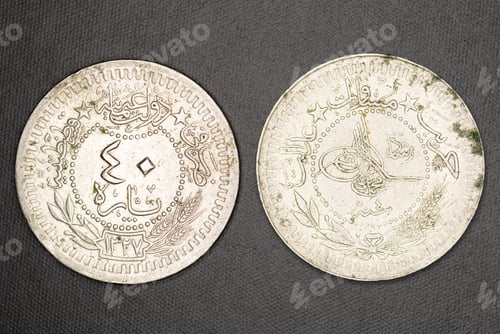 Preview: Ottoman Empire 40 Para coin Mehmed V Reshat right of Toughra