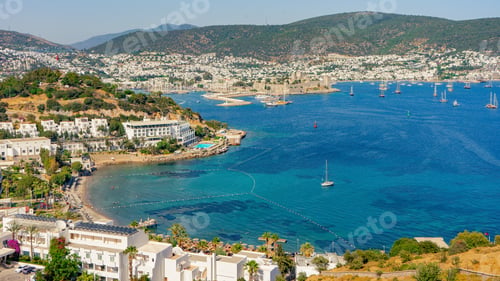Preview: Panoramic View Of Bodrum City, Turkey And Saint Peter Castle And Marina