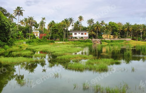 Preview: Lagoon in Varkala town, Kerala, India