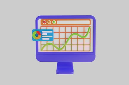 Vorschau: Monitor mit Geschäftsdiagrammgrafiken