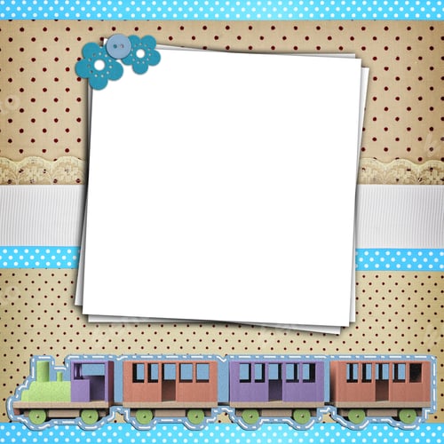 Preview: Stack of blank papers on polka dots background