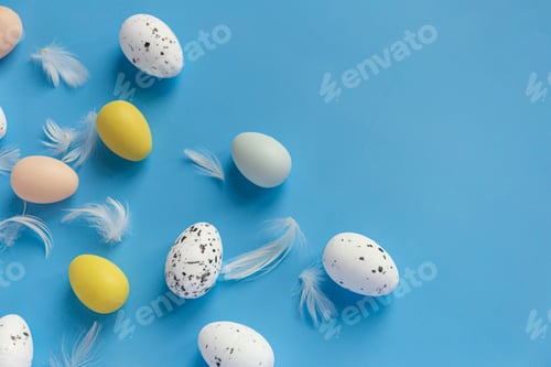 Preview: Eggs on blue background