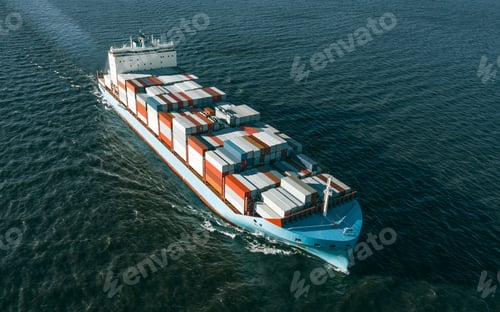 Preview: Cargo vessel in the sea
