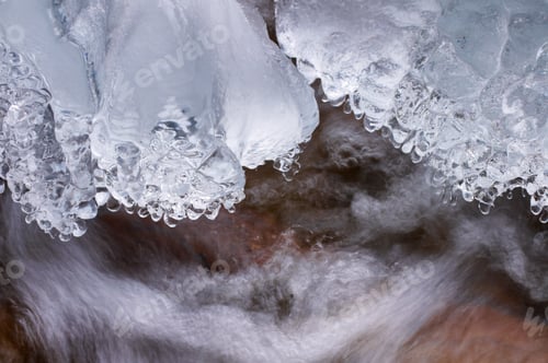 Preview: Mountain landscape with a frozen creek