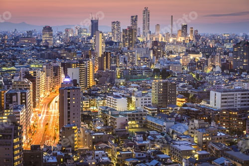 Preview: Tokyo, Japan Skyline Viewed From Bunkyo Ward.