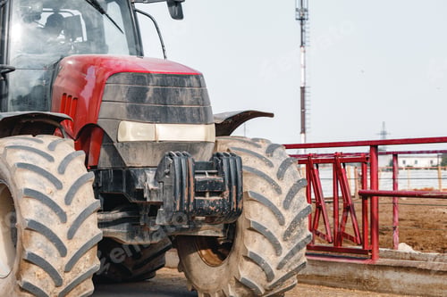 Preview: Old agriculture tractor working on a farm