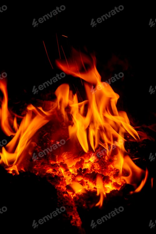Preview: Open fire abstraction on a dark background