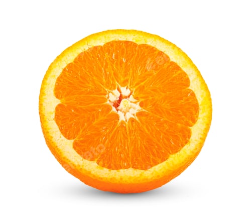 Preview: Half orange fruit isolated on white background