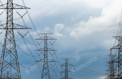 Preview: silhouette of high voltage electrical pole structure