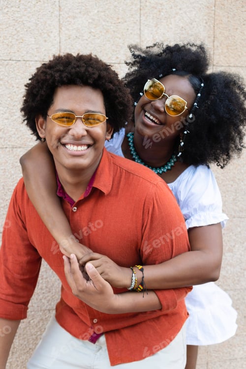 Preview: Afro couple having fun in the street