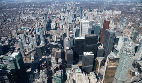 Preview: Aerial view of Toronto city skyline, Canada