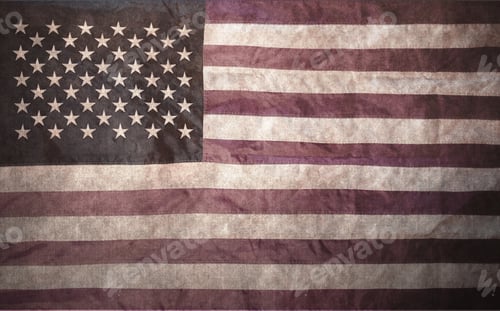 Preview: Vintage American Flag Background with Distressed Texture