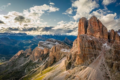 Preview: Mountain shelter nuvolau near at Passo Giau in Dolomites