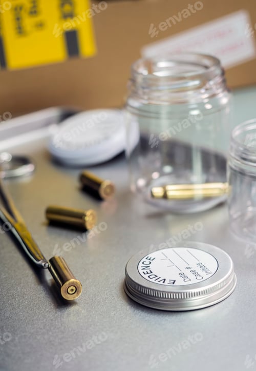 Preview: Criminalistic Laboratory, Bullet shell analysis, conceptual image