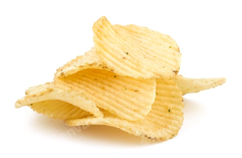 Preview: Potato chips isolated on white background