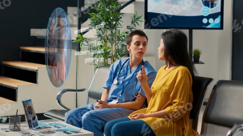 Preview: Doctor shows aged patient AR lung scan