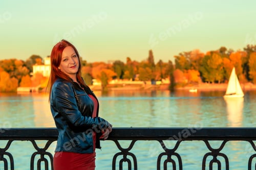 Preview: Beautiful girl on the background of the river