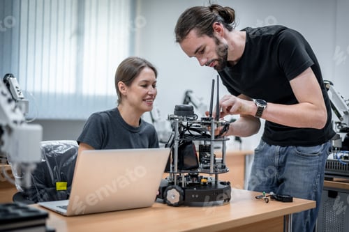 Preview: Engineer team learning and analyzed to develop automation welding robot machine is artificial intell