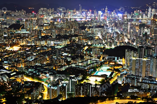 Preview: Hong Kong downtown at night