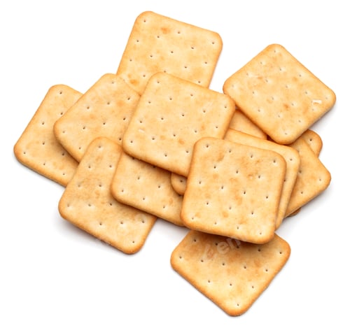 Preview: Dry cracker cookies isolated on white background cutout