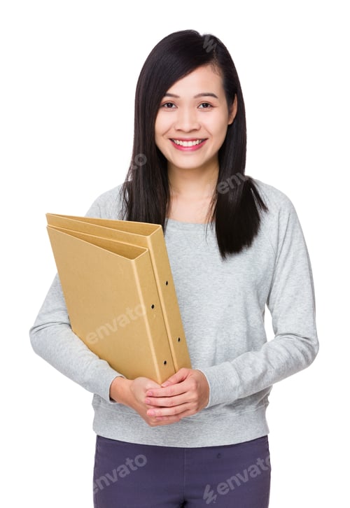 Preview: Woman hold with folder