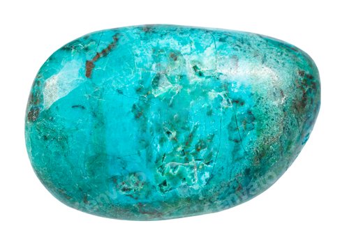 Preview: polished chrysocolla mineral isolated on white