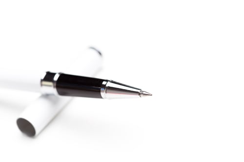 Preview: writing node of a ball pen close up