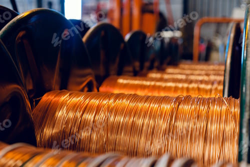 Preview: Production of copper wire, cable in reels at factory. Cable factory