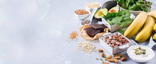 Preview: Assortment of healthy high magnesium sources food