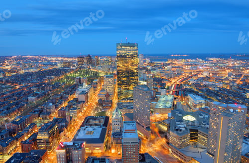 Preview: Aerial View Of Downtown Boston, Massachusetts, Usa.