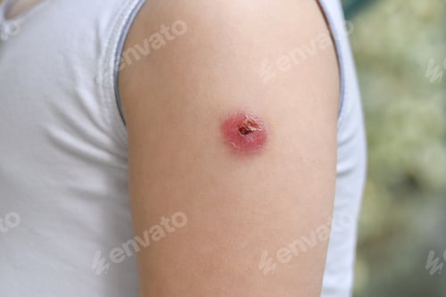 Preview: Hand of a kid with a reaction to the BCG vaccine