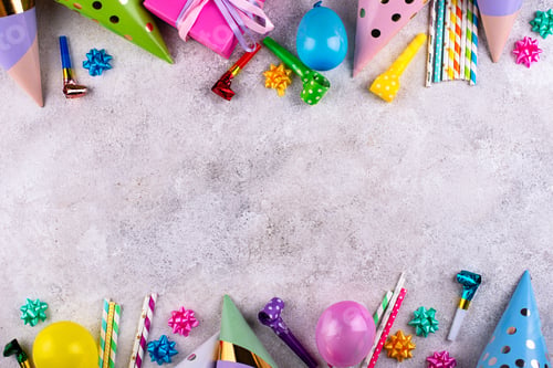 Preview: Birthday party celebration concept with papaer hat