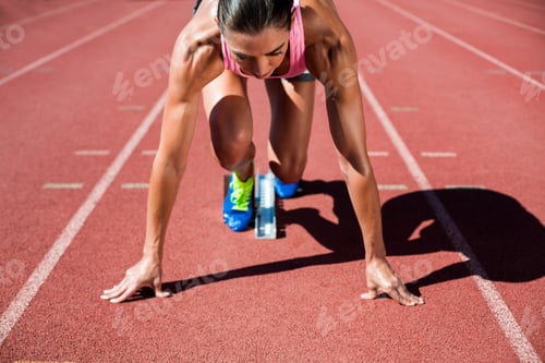 Preview: Female athlete ready to run
