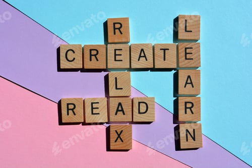 Preview: Learn, Create, Relax, Read, positive pursuits