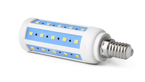 Preview: One light bulb isolated on white background