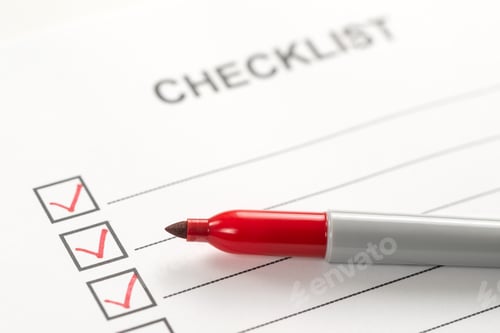 Preview: Checklist box with red marker pen