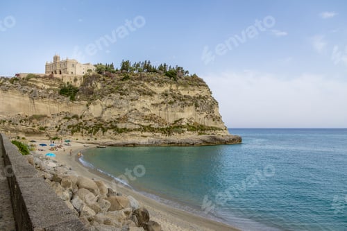 Preview: Tropea Beach and Santa Maria dell'Isola Church - Tropea, Calabria, Italy