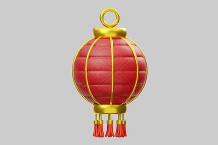 Preview: Chinese red lantern with tassels