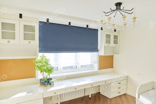 Preview: Interior of children's room for two children in light colors