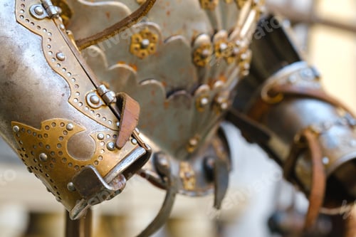 Preview: Parts of ancient knight's armor.A medieval concept.Metallic texture