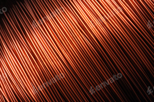 Preview: Close-up of a coil of red copper wire