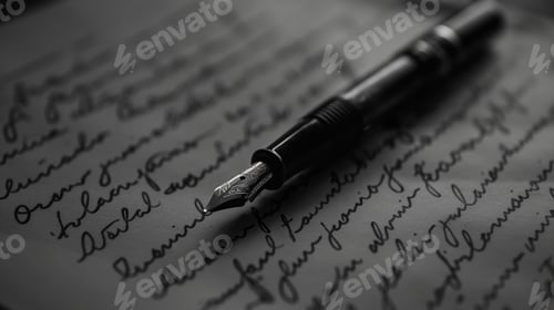 Preview: a pen on an old fashioned piece of paper with handwriting