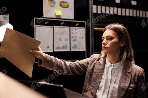 Preview: Private detective putting files on shelf