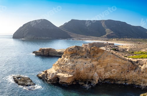 Preview: Rodalquilar beach and fortress in Cabo de Gata, Spain